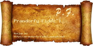 Prandorfy Fidél névjegykártya